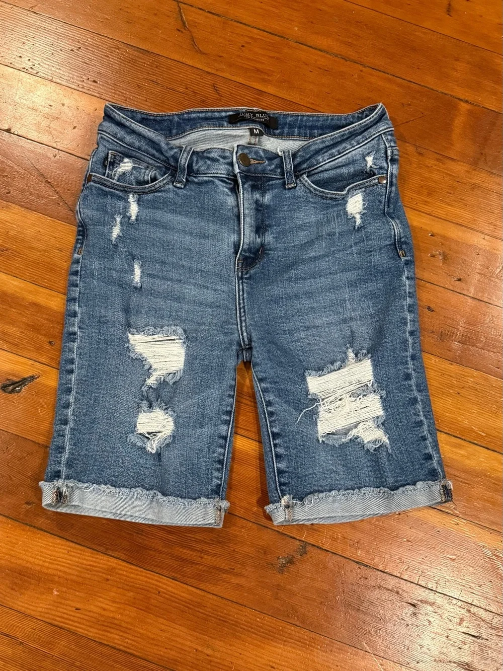 Judy Blue Distressed Denim Bermuda Shorts